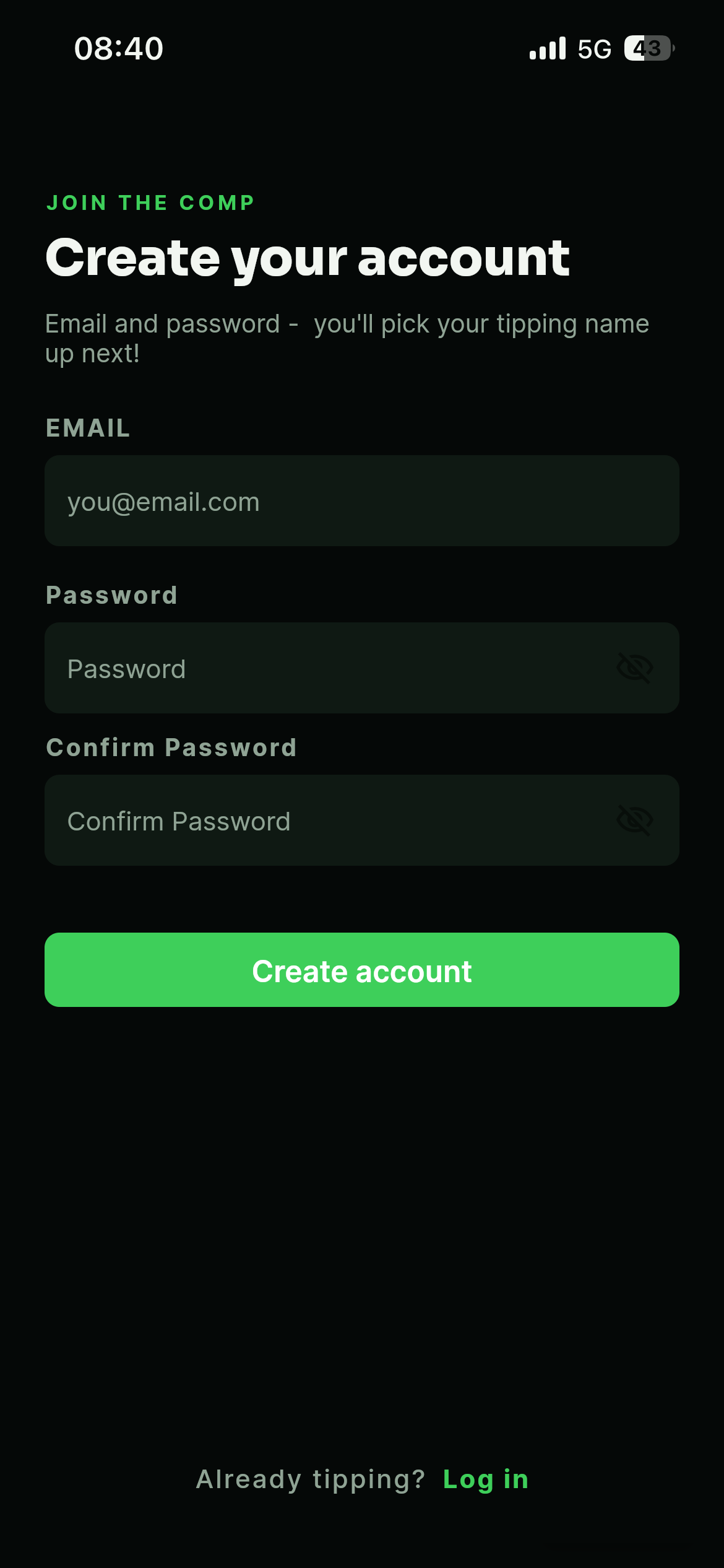 Create a SkillScrum account