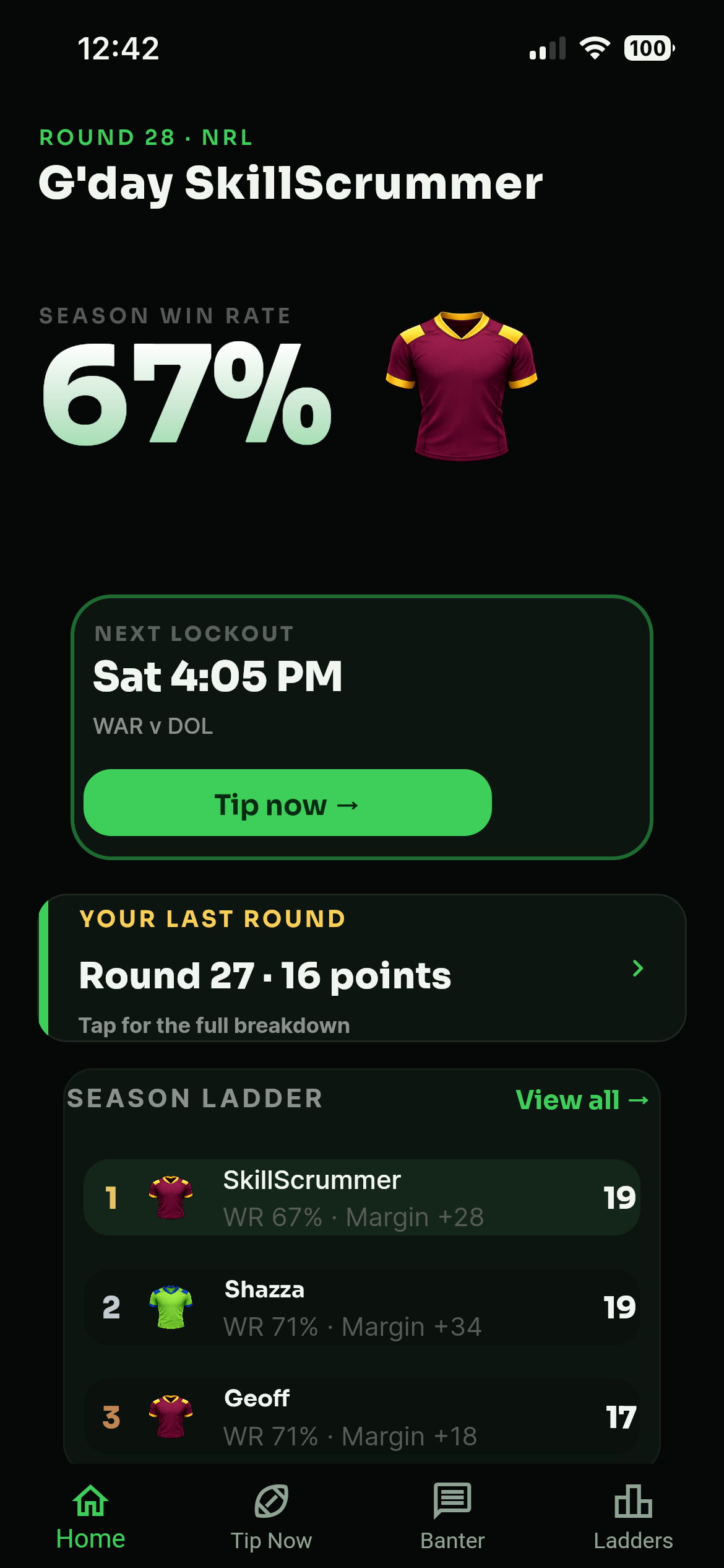 SkillScrum home screen